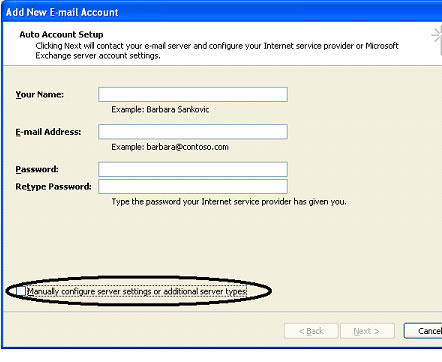 How To Configure emails in 2007